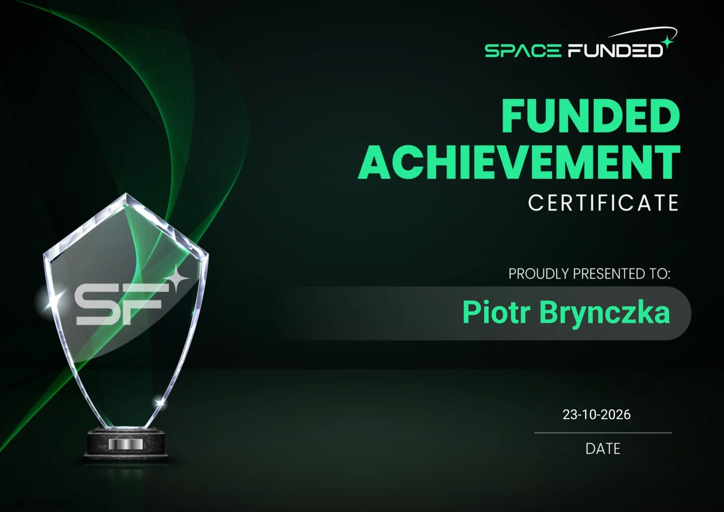 Challenge passed certificate · Piotr Brynczka